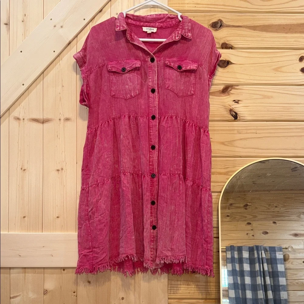 Pink Button-Up Dress Umgee size small - Picture 1 of 1